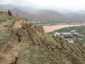 Rutschungen bei Heifangtei am Gelben Fluss bei Lanzhou/China 
