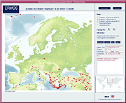 ERMOS Kartendarstellung Europa Magnitudenschwelle groesser gleich 4.0