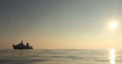 Forschungsschiffe sind die Arbeitsplattform bei marinen Untersuchungen, hier FS SONNE im Einsatz auf der Nordsee