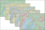 Fünf Themenkarten der Hydrogeologischen Übersichtskarte von Deutschland (HÜK200)